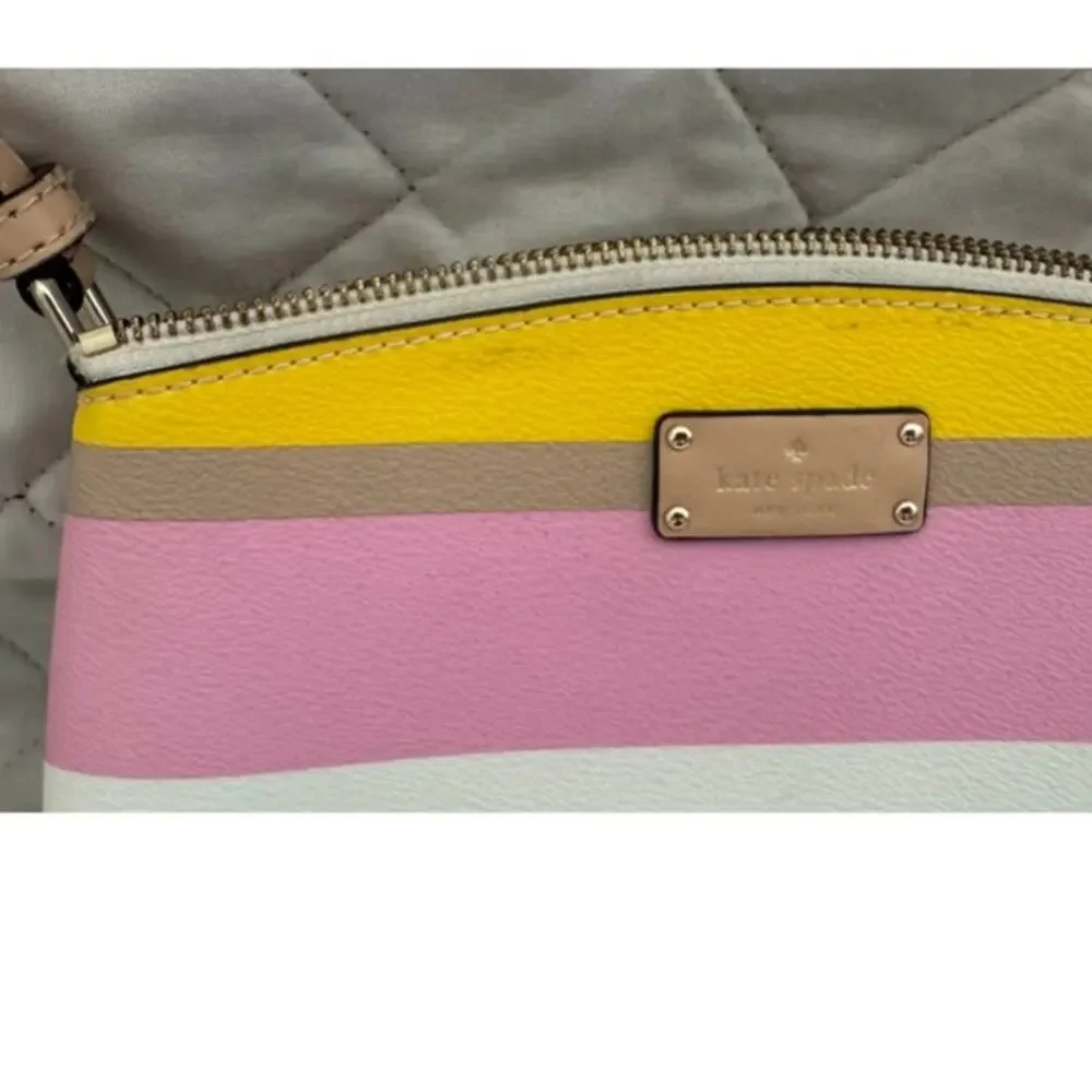 Kate Spade Dune Stripe Millie Grove Street Leather Crossbody Bag